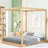 Natural Queen Canopy Platform Bed With Support Legs - Build Of Pine And , Modern Bedroom Look, Custom Canopy, Underbed Air Circulation Stable Design, Fresh Keeping Underbed, Feature, Aesthetic, Fast