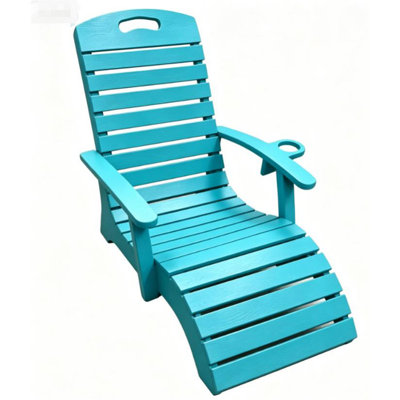 Chaise longue en HDPE avec accoudoirs d'extérieur avec porte-téléphone et porte-gobelet
