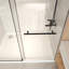 Porte de douche coulissante sans cadre 50-54 "X 76", cadre en acier inoxydable transparent 5/16 "(8Mm), noir mat-121957866