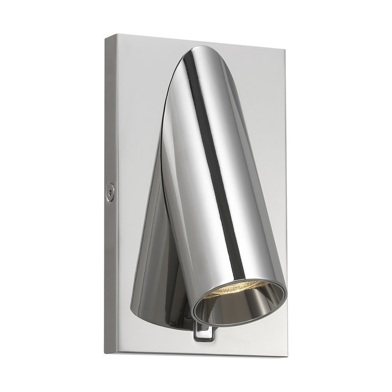 Ponte 1 - Light LED Outdoor Armed Sconce, Polished Nickel, 120V