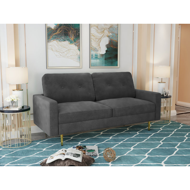 Canapé 70 po en velours 70 po, Gris