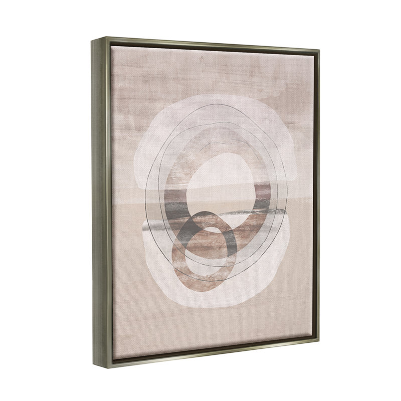 «Round Boho Circles», art mural flottant par Nina Blue, H 21 po x l 17 po x P 1,7 po, Cadre flottant gris lustré