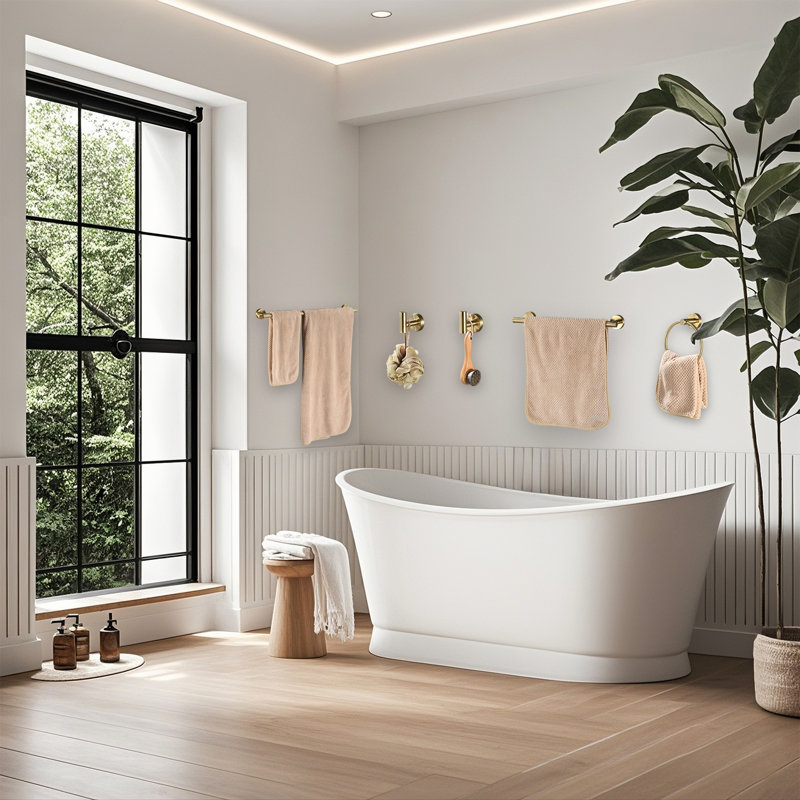 6-Piece Bathroom Hardware Set Brushed Gold, Brushed Nickel