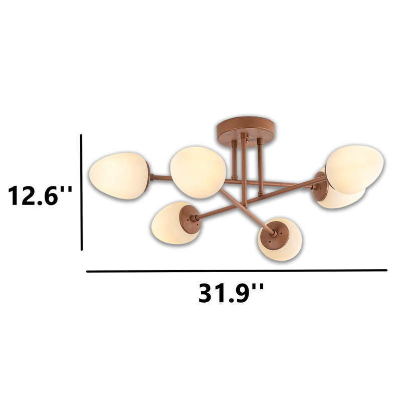 Lustre 6 lumières, Cuivre