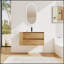 Meuble-lavabo mural 36 po avec lavabo en céramique et tiroir à fermeture en douceur pour espaces modernes et compacts.-44631387