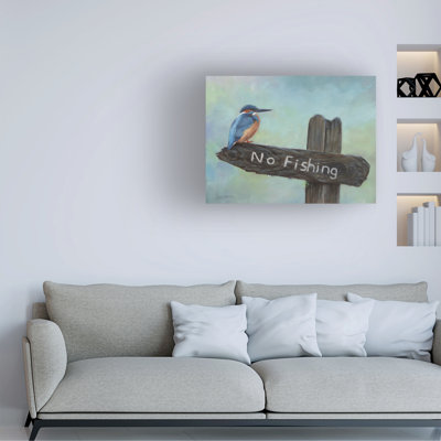 David Stribbling Kingfisher No Fishing Canvas Art