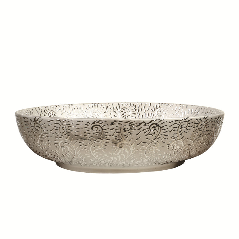 Lavabo de salle de bain vasque argenté de luxe 20 "x 15" - Lavabo de comptoir élégant, bol ovale en céramique moderne