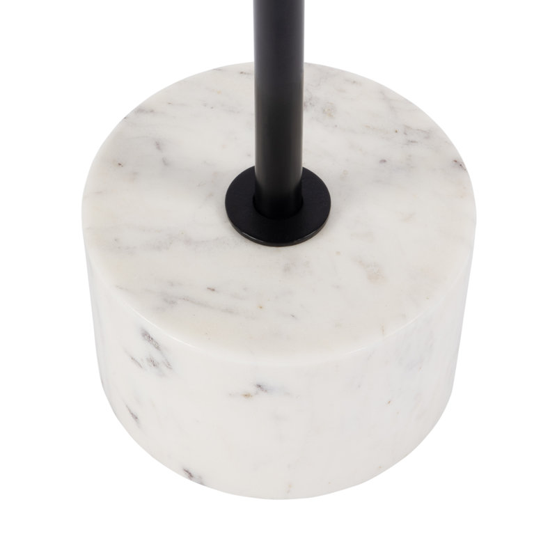 Kerstin 13.75 in. W Round Iron and Marble Side Table