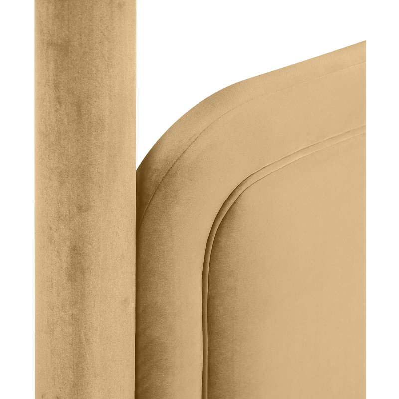 Lit tapissier Salina, Simple, Velours brun clair