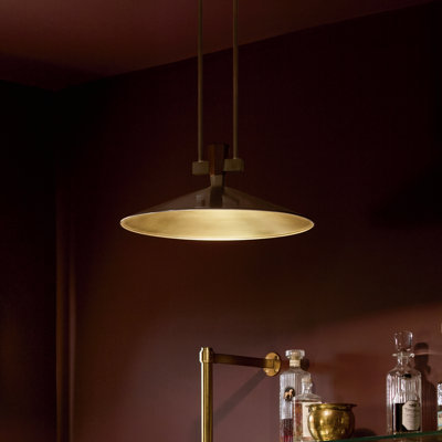 Tenon 20" 1-Light LED Pendant in Lacquered Bronze