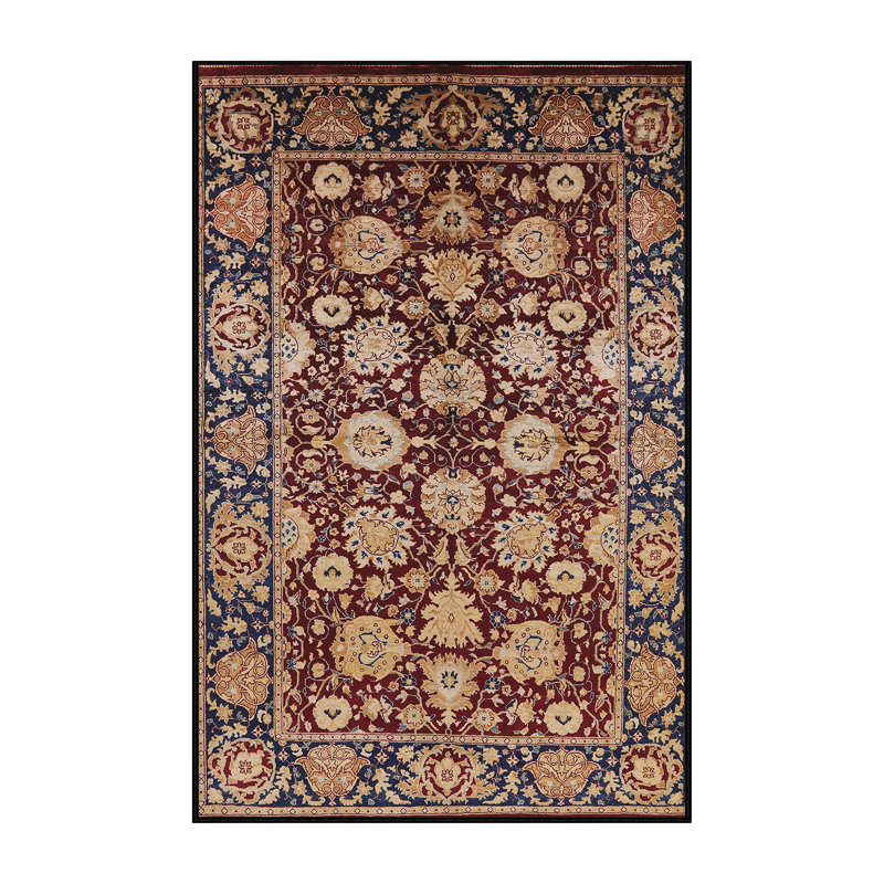 Tapis oriental rouge / bleu Harut, Rectangle 2 pi x 4 pi