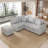 82.6" L-Shaped Sectional Pull Out Sofa Bed Sleeper Sofa With Two USB Ports-1327323913