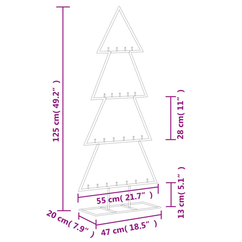 Christmas, 125 H xm x 55 W cm x 20 D cm