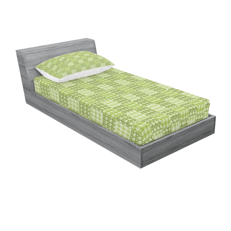 Microfiber Patchwork Sheet Set, Twin XL Sheet Set with Fitted Sheet