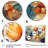 Teal Orange Petal Mosaics II - Abstract Botanicals Canvas Wall Art-1484052670-1499158442-1511603759