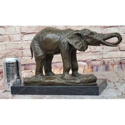 Milo Elephant Bronze Sculpture – Stunning African Wildlife Art on Marble Base