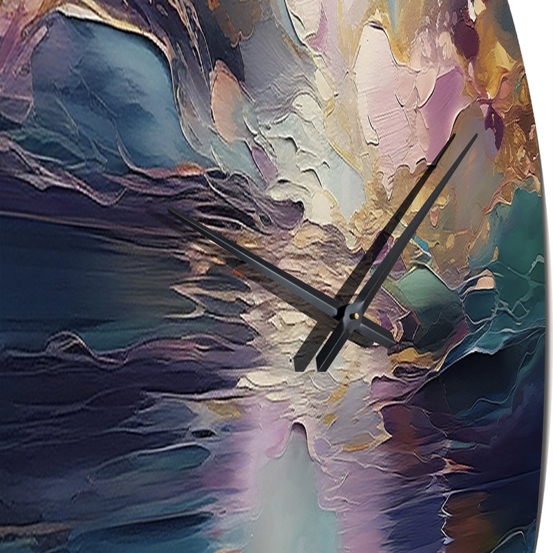 Horloge murale de paysage abstrait abstrait, Grand