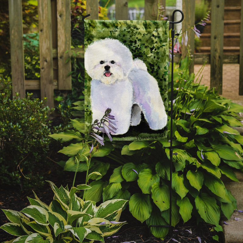 Drapeau de jardin 2 côtés bichon bichon frisé