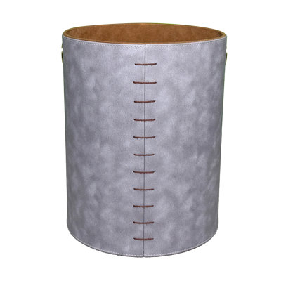 Dual Tone Gray Leather with Suede Bin
