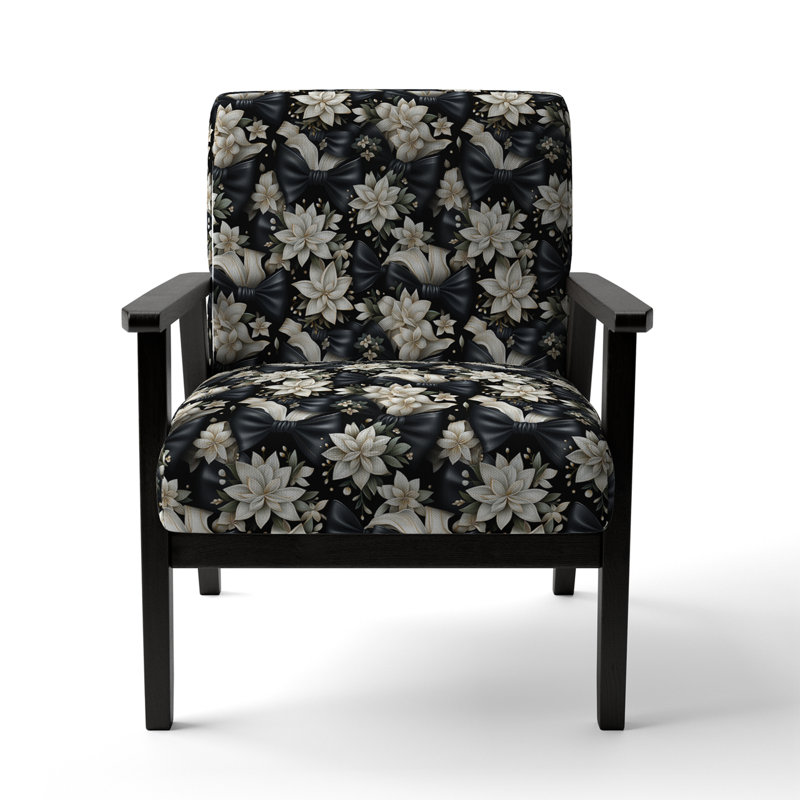Chaise d'appoint florale Cobalt, Style tuxedo