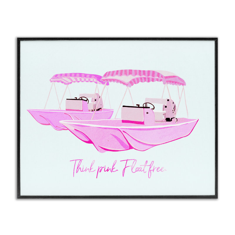 «Think Pink Float Free», giclée encadrée par Ziwei Li, H 11 po x l 14 po, Giclée encadrée noir minuit