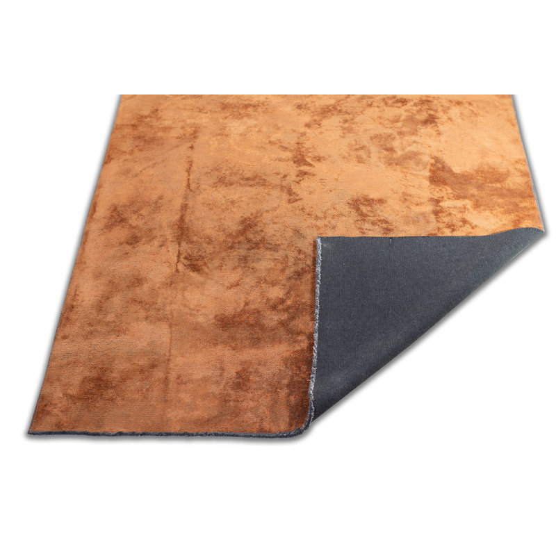 Rapture Contemporary Glossy Rust Orange Area Rug, Rectangle 7'10" x 11'2"