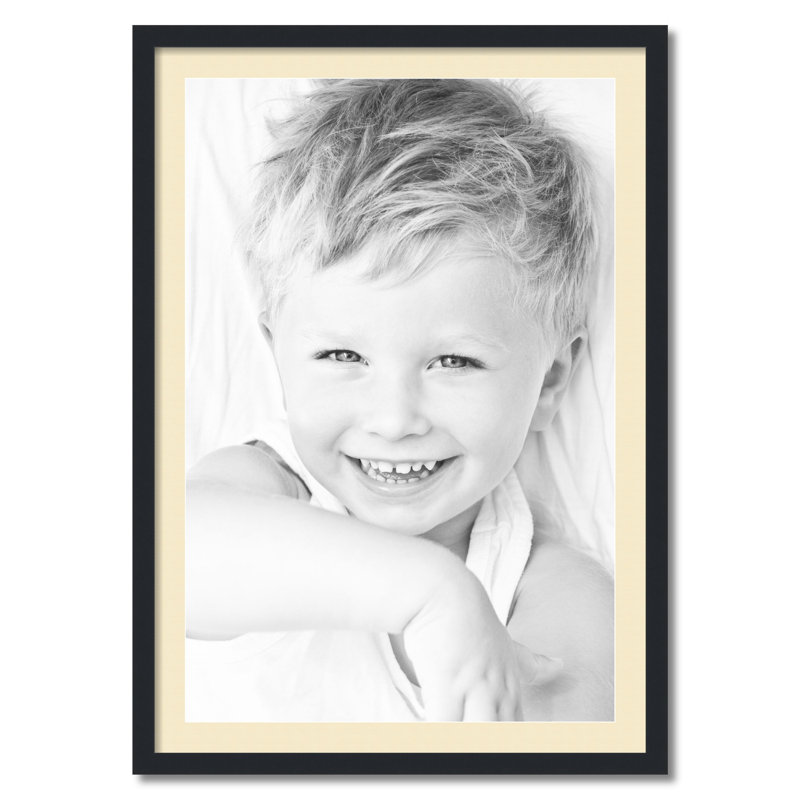 Cadre pour photo simple 24 po x 36 po en bois mat, Crème
