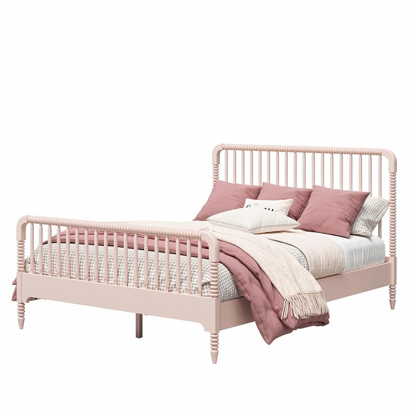 Lit à panneau Linden, Double, Rose clair
