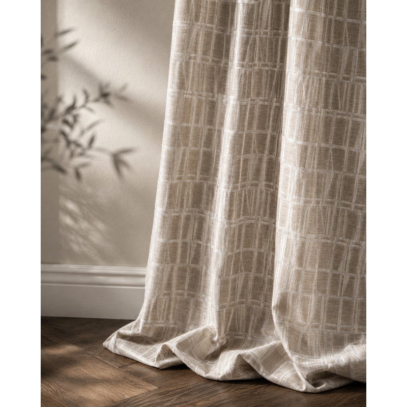 Kowalczyk Room Darkening Curtain Single Panel, 52" x 63", Beige
