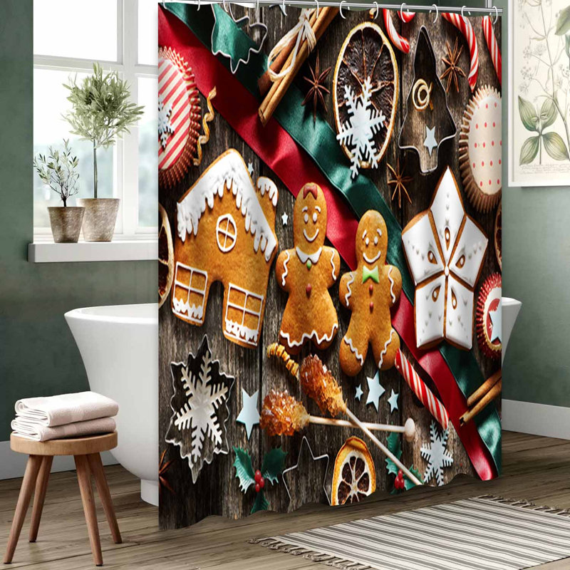 Rideau de douche imperméable brun, rideaux de douche pour la salle de bain avec 12 crochets, L 72 po x l 72 po
