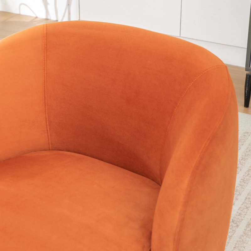 Chaise d'appoint rembourrée Edward, Orange