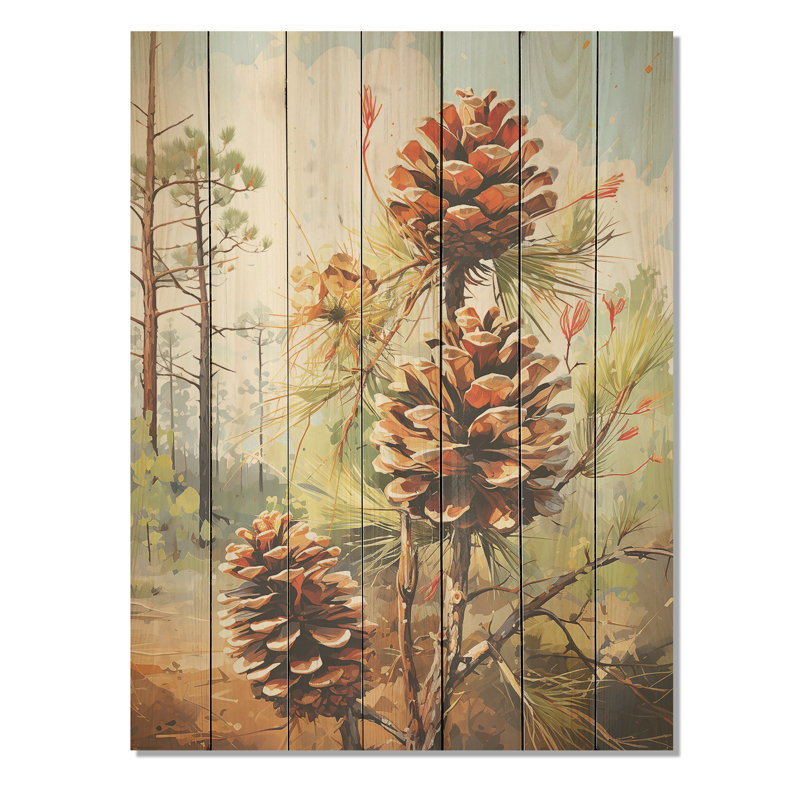 Épinette, pin, forêt II - pin sur bois, H 20 po x l 10 po
