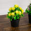 8 po Rose artificielle en pot noir - ensemble de 3