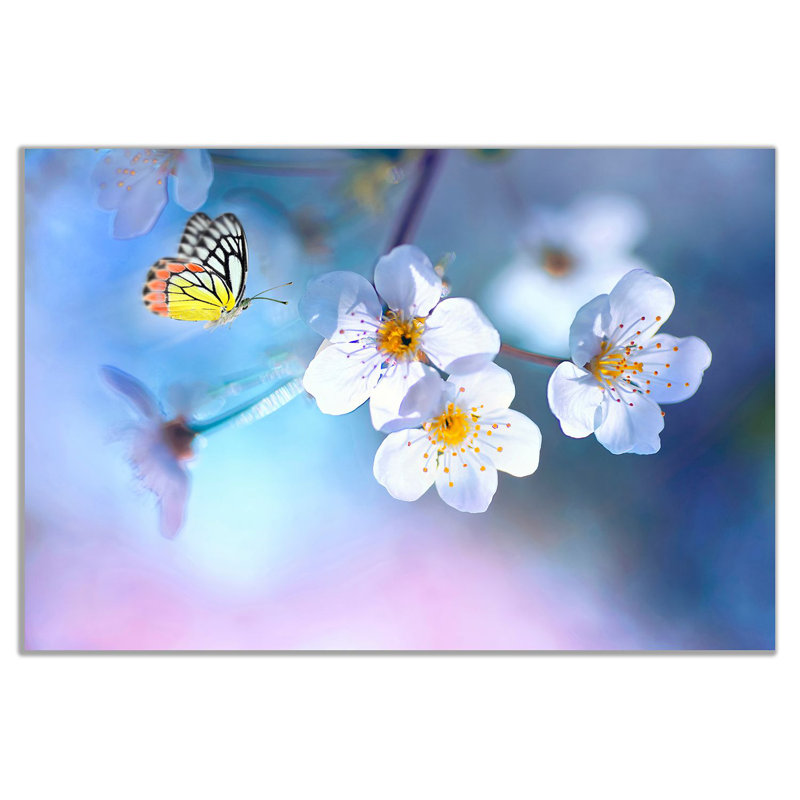 Beautiful Butterfly Flowers - Wrapped Canvas Print, 31cm H x 46cm W