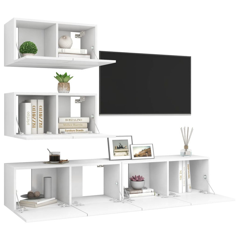Azazel TV Stand for TVs up to 32", White, 160cm