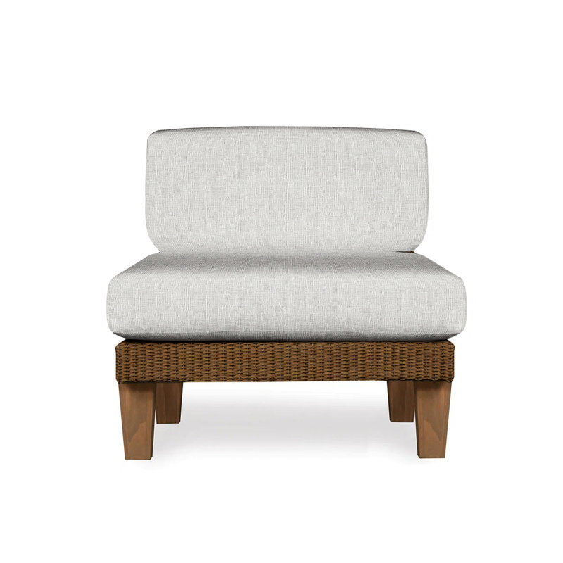 Catalina Outdoor Teak Lounge Chair, Decorline Navy, Bark