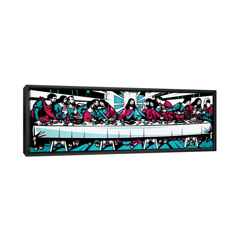 «The Last Supper Blue», impression sur toile, H 12 po x l 36 po x P 1,5 po, Toile encadrée noire