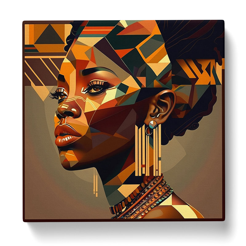 African Woman Constructivism No.2 - No Frame Print, 50cm H x 50cm W x 3cm D