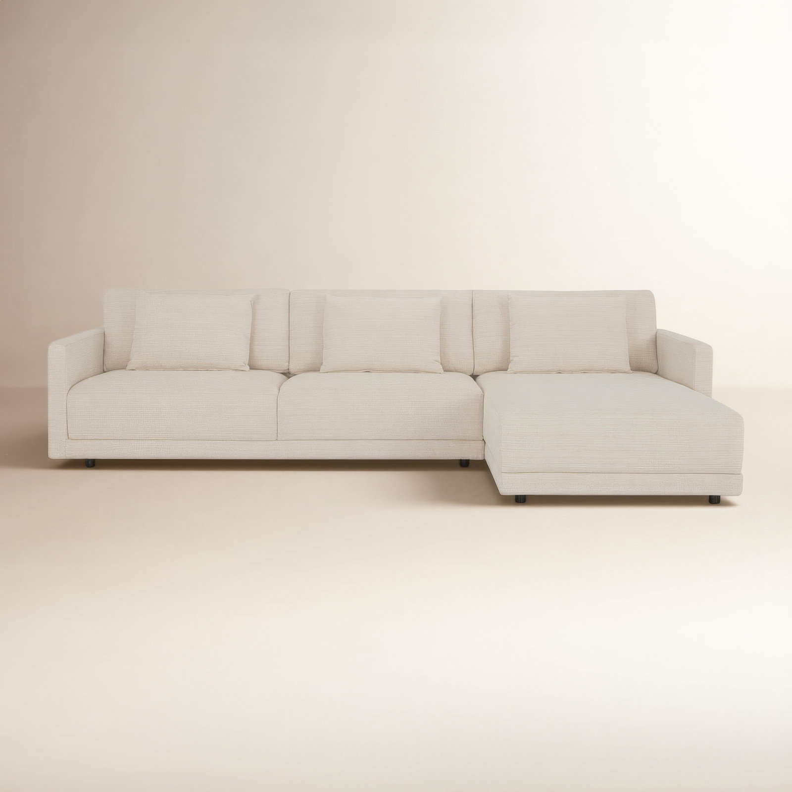 Kenji 2-Piece Upholstered Chaise Sectional , Dark Blue Polyester Blend/Nylon, Left Hand Facing