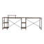 Bureau industriel en L avec tablettes de rangement, noyer Techni Mobile