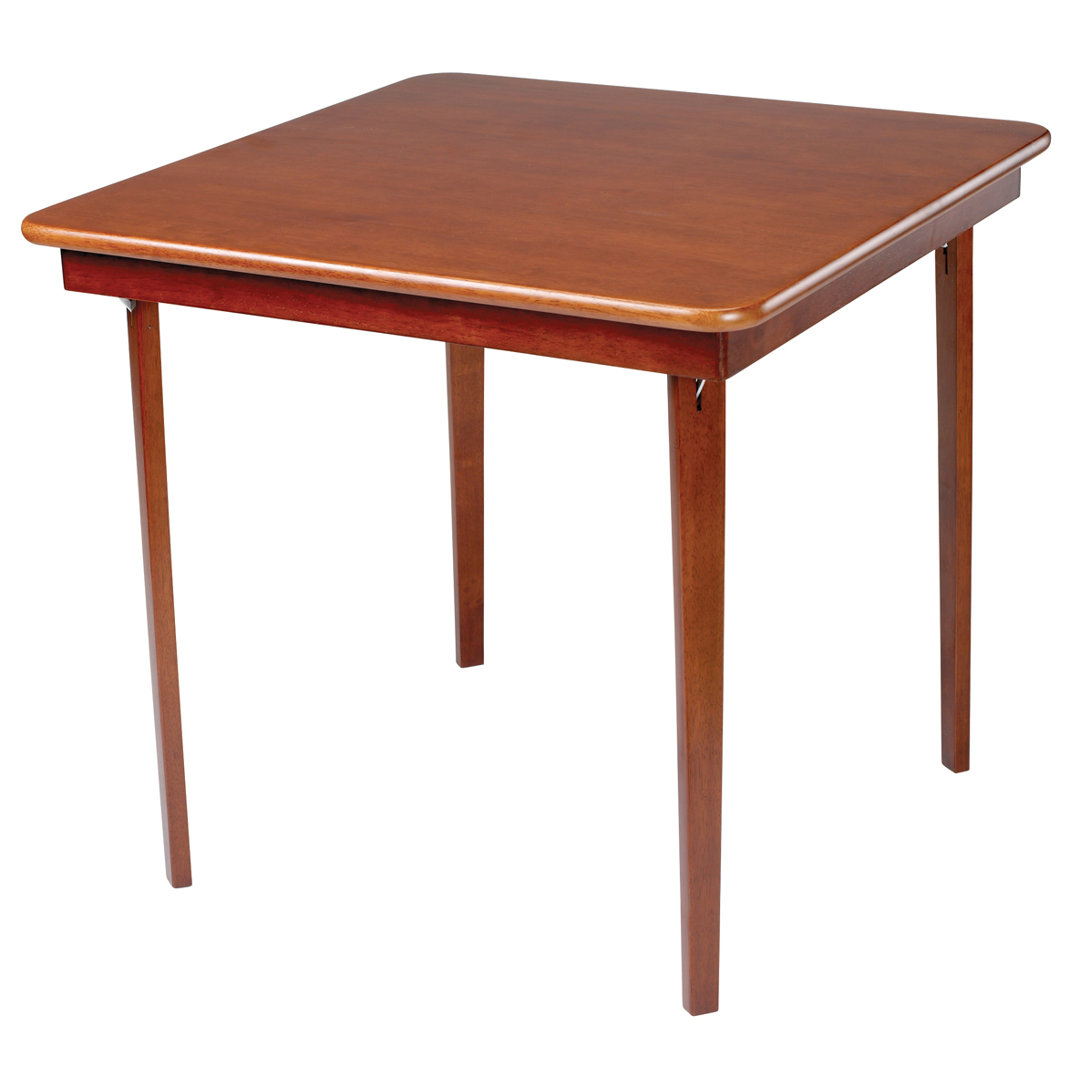 32" Solid Wood Square Portable Folding Table Stakmore Company, Inc. Finish: Cherry