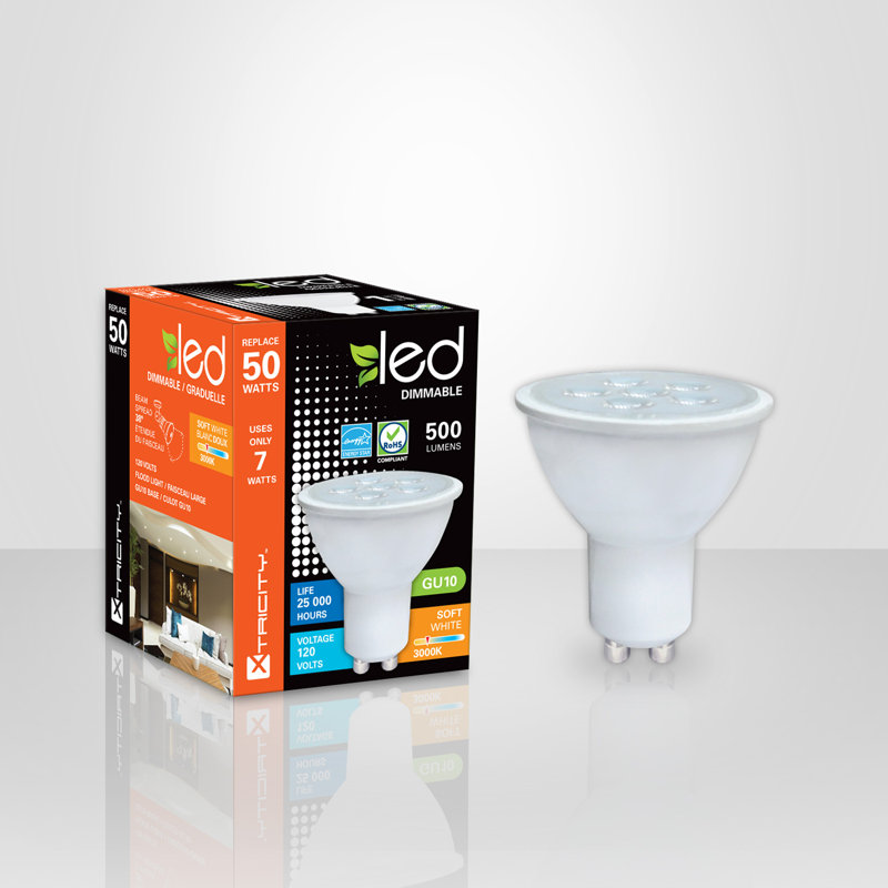 Ampoule à lumière del à luminosité gu10, 3000 K