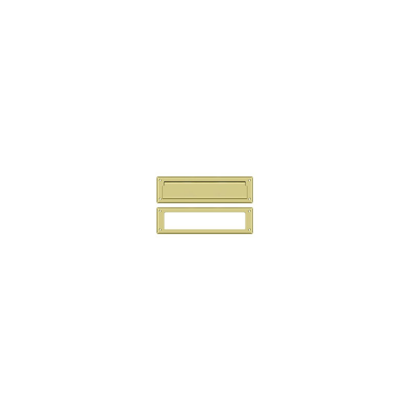 Brass Mail Slot, Polished Brass, 3.625" H x 13.125" W x 0.5625" D