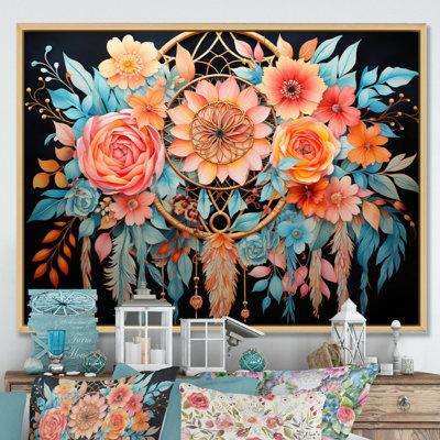 Coral Dream Catcher Dreams, reproduction d'art sur toile