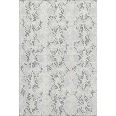Premium Machine Washable Prisco Silver Rug
