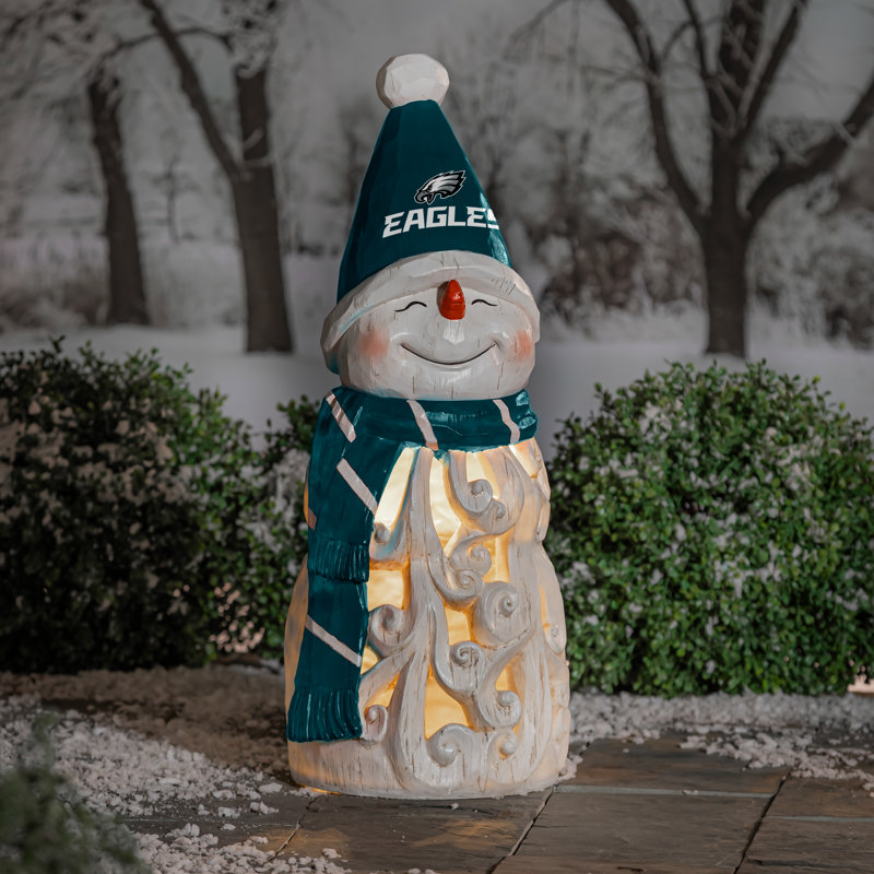 Philadelphia Eagles Snowman LED Statuary, 26"