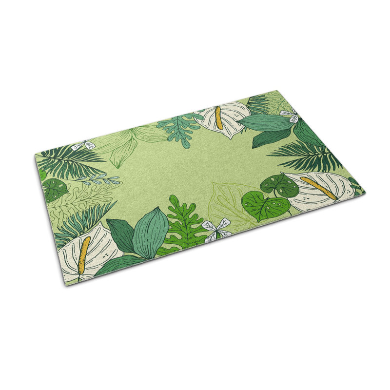 Non-Slip Floral Outdoor Doormat