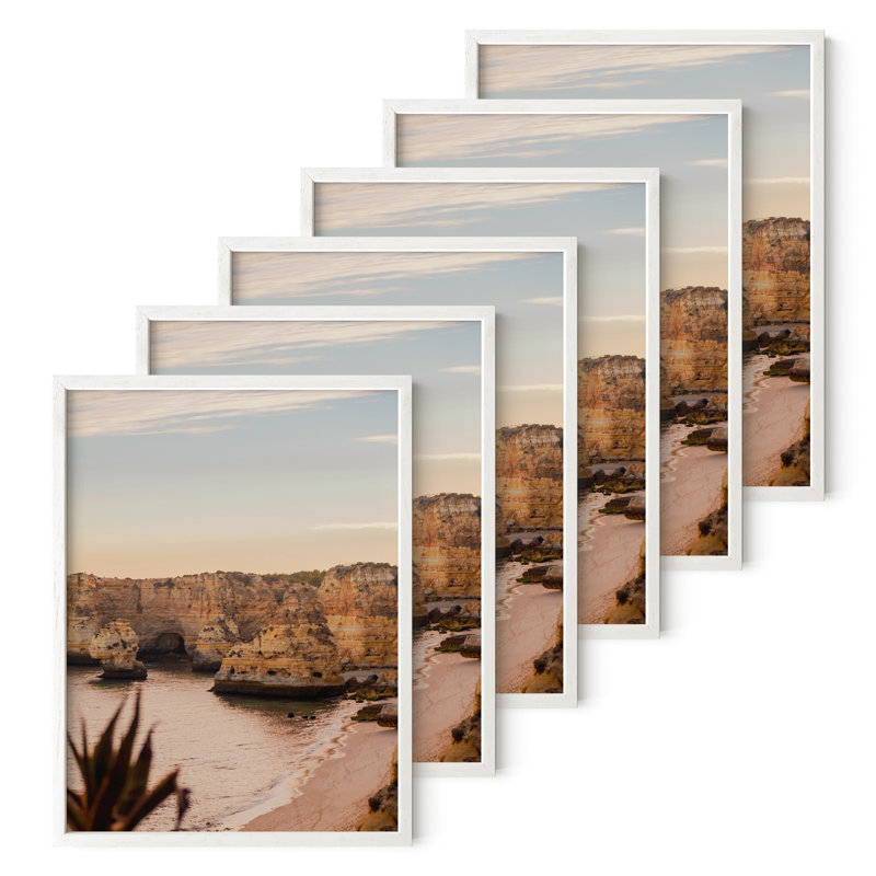  Cadre photo en bois - ensemble de 6, Blanc, 9 po x 12 po