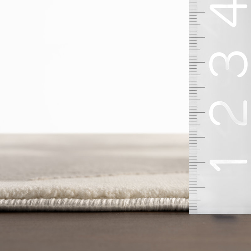 Erielle Diamond Washable Area Rug, Ivory, Rectangle 7'11" x 9'9"