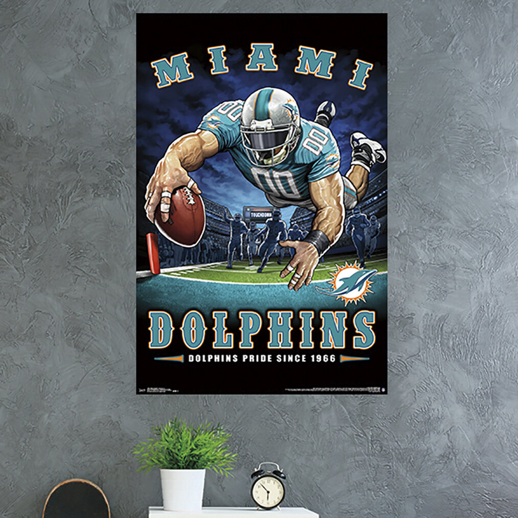 NFL Miami Dolphins Posters, Football Wall Art Prints & Sports Room Decor